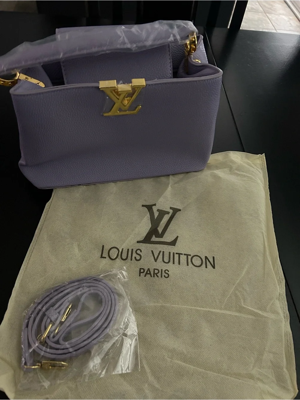 Designer inspired Elegant Lavender Structured Top-Handle Women’s Bag